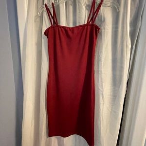 Boohoo burgundy dress!